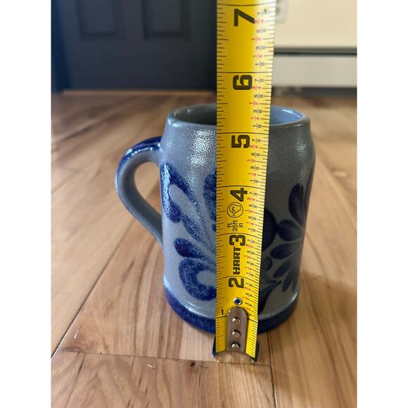 West Germany- stoneware mug- ceramic, blue colors, height approx. 5.25" - Picture 7 of 8